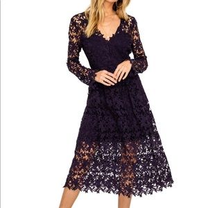 NEW* ASTR Lace Midi Dress Long Sleeve